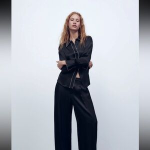 🆕 ZARA Black Top w/Rhinestone Details